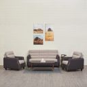 Home Centre Willow Beige Textured Fabric Upholstered 3+1+1 Seater Sofa Set...