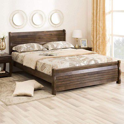 Home Centre Wooden Finish MDF Platform Bed Without Storage - (Brown, King Size)