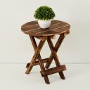 Home Centre Zuri Brown Mango Wood Foldable Side Table...