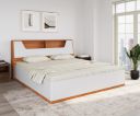 @home By Nilkamal Eternal Engineered Wood King Bed with Hydraulic Storage (Teak)...