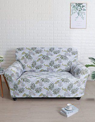@Home by Nilkamal Floral Elegance Fitted 2 Seater Sofa Cover Off White & Multicolor