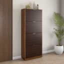 @home by Nilkamal Florine Engineered Wood Shoe Cabinet of 4 Tier for Upto 14 to 16 Pairs (Walnut & Wenge)...