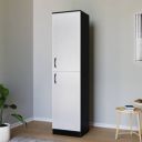 Home Full Engineered Wood 2 Door Wardrobe  (Finish Color - Wenge With Frosty White, Knock Down)...
