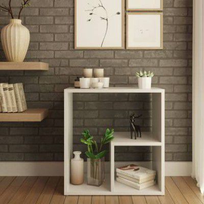 Home Full Engineered Wood Console Table (Finish Color - White 2, Knock Down)