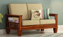 Home furniture Wooden Sofa Set for Living Room and Office 2 Two Seater Sofa (D2 Teak Finish) (Cream Color Cushion) 2-Person Sofa...