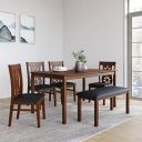 @home by Nilkamal Rigel 1+4+Bench Dining Set (Dark Walnut)...