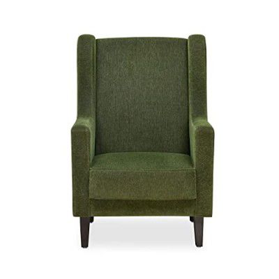@home By Nilkamal Shelton Fabric Wing Back Arm Chair (Green)