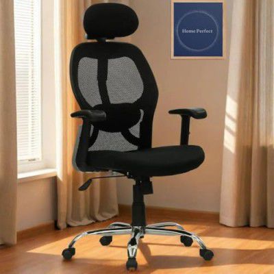 HOME PERFECT Executive Ergonomic Office Chair Height Adjustable Seat, Push Back Tilt Feature Study Chairs- Black (Matrix High Back)