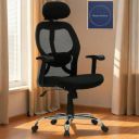 HOME PERFECT Executive Ergonomic Office Chair Height Adjustable Seat, Push Back Tilt Feature Study Chairs- Black (Matrix High Back)...