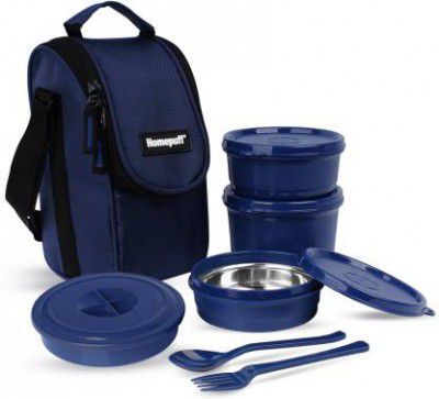 Home Puff H49-BLU 4 Containers Lunch Box (1500 ml, Thermoware)