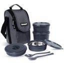 Home Puff Set of 4 Stainless Steel Insulated Lunch Boxes for Office Men & Women...
