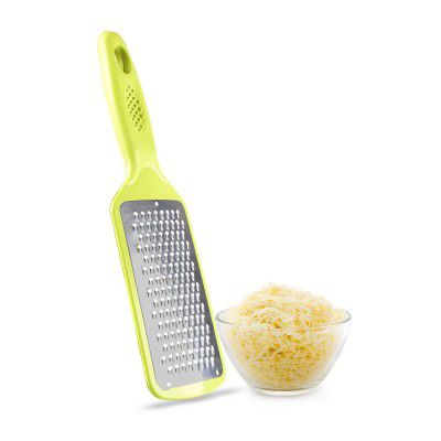 HomeBasics by Home Puff Stainless Steel Cheese Grater & Lemon Zester for Kitchen- Cheese, Lemon, Ginger, Garlic, Chocolate, Vegetables & Fruits Shredder with Protective Cover, Adrak Grater, Dishwasher
