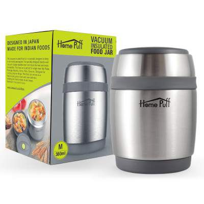 Home Puff Double Wall Vacuum Insulated- Stainless Steel Food Jar (380 Ml)