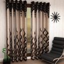 Home Sizzler Eyelet Polyester Door Curtains,7ft (Set of 2)(Brown)...