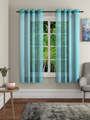 Home Sizzler Zig Zag 2 Piece 5 ft Window Curtain 