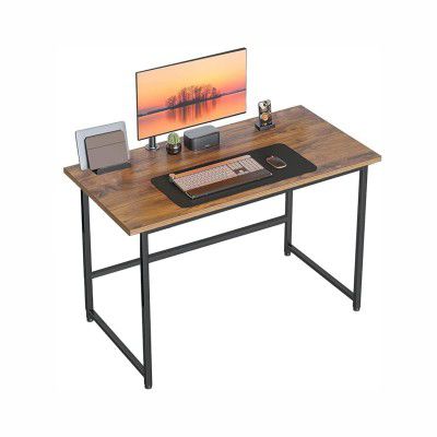 Home Sparkle Computer Laptop Desk, Home Office Writing Study Desk (Deep Brown)