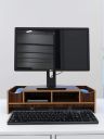 Home Sparkle Desktop Monitor Stand Computer Screen Riser Shelf Table Drawer MDF Laptop Stand Desk Holder for Home and Office Organizer - Dark Brown...