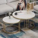 Home Sparkle Nesting Coffee Table Set of 2 | Big : 21" X 21" X 18", Small : 16" X 16" X 16"...
