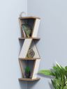 Home Sparkle Triangular Corner Wall Shelf MDF Wall...