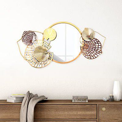 @home Wall Mirror Art Reflexo Round Mirror Wall Decor Suitable for Living Room Bedroom Bathroom Entryway Hallway by Nilkamal