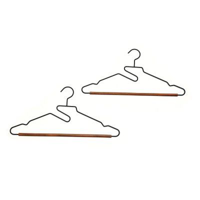 @home by Nilkamal Wooden & Metal Hanger Set of 2 Black