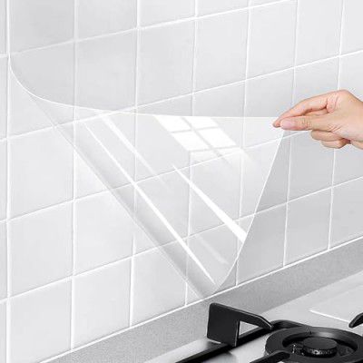 HOME13™ Clear Glossy Self Adhesive Film Covering Removable Protective Film Peel & Stick Wallpaper Oil Proof Transparent Contact Paper Shelf Drawer Liner (1 Feet x 8 Feet, Clear Glossy Film)