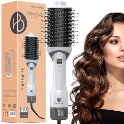 HOMEBASIC 1200W Hot Air Brush For Women Frizz Free Hair, Hair Straightening Brush/Dryer/Volumizer/Curler Comb, 3 Heat & Speed Settings