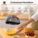 HOMEBASIC 260 W Grey, 7-Speed, Beaters & Dough Hooks, Stainless Steel Hand Blender (HB-M10)...