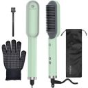 HOMEBASIC Hair Straightening Brush | 30s Fast-Heating Ceramic Straightener Comb with Ionic Technology, 5 Heat Settings, Anti-Scald Design...