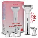HOMEBASIC Precision Facial Hair Trimmer for Women 5-in-1 ,500mAh Battery,White...