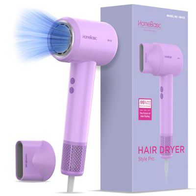HOMEBASIC Style Pro Hair Dryer, 2000W/ 110,000RPM High-Speed Blower with Cold/Warm/Hot/Cool Shot & 3 Speed Settings| Frizz Free, Shiny & Smooth Hair, Overheat Protection, 360° Concentrator Nozzle