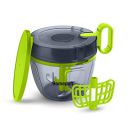 HomeBasics by Home Puff 700ml Fruit & Vegetable Chopper for Kitchen, 3 Stainless Steel Blades, Free lid for Storage Container, Unbreakable Plastic, Free Curd/Cream Whipper, Egg Beater, Made in India, ...