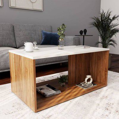 HOMEEASY Stylish Coffee Table with Storage Space - Wood Coffee Table (Finish Color - Brown, DIY(Do-It-Yourself))