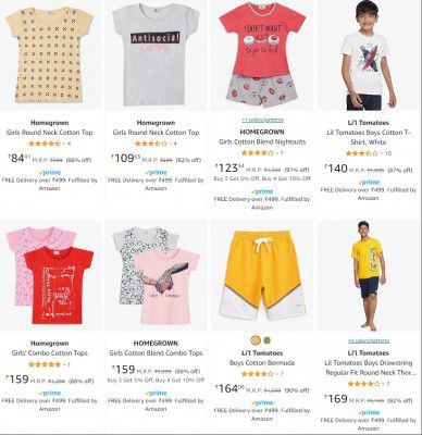 Homegrown Kids Clothing Upto 91% Off