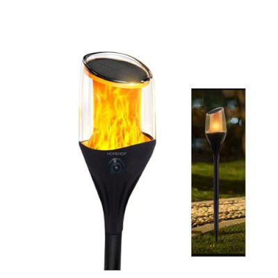Homehop Solar Lights For Garden Pathway Flame Flickering Fire Mashaal Dancing Waterproof LED Lamp For Outdoor,Lawn, Garden And Landscape