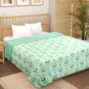 HOMEKART Cotton Super Soft Brushed Microfiber Cotton 2 Layer Breathable 84X96(Inches) 220 X 152(CM) Flannel Dohar Light Green...