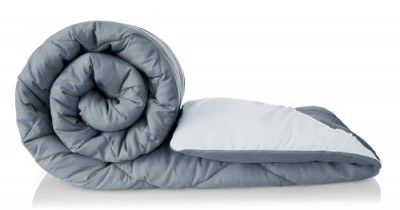 HOMEKART Microfiber Solid Reversible Comforter (Light Grey & Cool Grey, 90x100 Inches)-220 GSM
