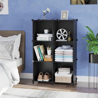 Homeland Standing Shelf Rack for Storage Multipurpose (6-Shelf, Black)