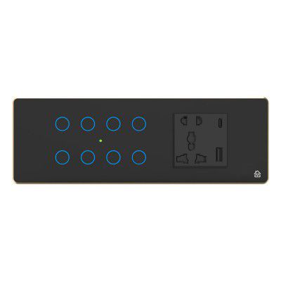 HomeMate 6 Modular WiFi Smart Switch Board (Black)