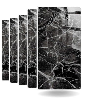 HOMEMATES Self Adhesive Tile Pattern PE Foam Wall Stickers Real Marble Tile Designed Wall Panel 30 x 60 cm, Count of (1, Black Marquina)