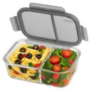 Homepuff Borosilicate Glass Lunch Box 965ml with 2 Compartments...