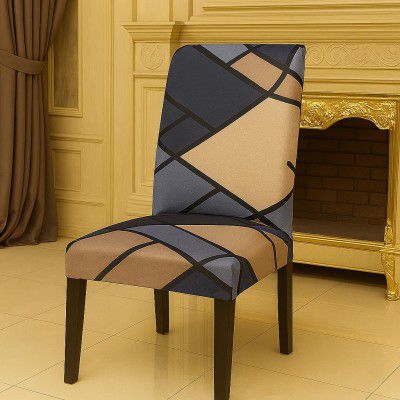 Homerz Premium Elastic Stretchable Dining Chair Cover (Biscoff, Pack of 1)