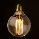 Homesake Base E27 Round Edison Tungsten Filament Vintage Glass Pear Light Bulb (Yellow)...