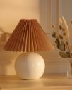 Homesake® Bedside Ceramic Table Lamp, Classic Desk Incandescent Lamp (Beige)...