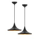 Homesake E26/E27 Single Head Metal Danish Shade Pendant Vintage Hanging Ceiling Light, Black Set of 2...