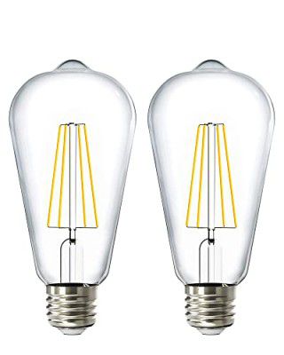 Homesake Led Bulb, E27 LED Bulb, Filament Bulb, 4-Watt Yellow Bulb Edison Tungsten, Warm Light Bulb - Amber Bulb (Pack of 2)