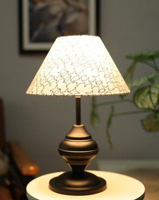 HOMESAKE Metal Table Lamp Urn White Star Prints