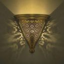 Homesake Moroccan Wall Trophy Concentric Circles Light Shades, Engraved Wall Sconce Light, Antique Handmade, Brass...
