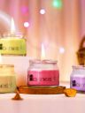 Homesake Organic Aroma Yellow & Pink 4 Pieces Candle Jars...