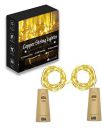 Homesake Wine Bottle Cork 20 LED Copper String Lights, Rice Lights LED Fairy Lights (2M Set of 2 cork)...